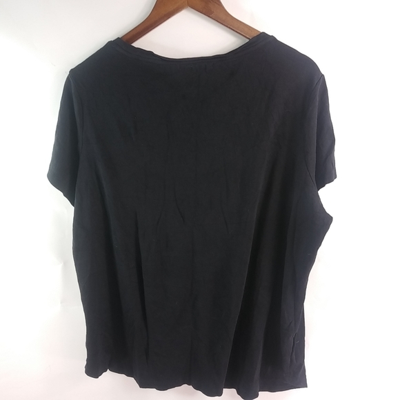 W62 Westport 2X Black Short Sleeved T Top Plus - Picture 2 of 4